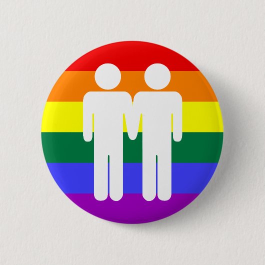 Jongen + Jongen regenboogButton Ronde Button 5,7 Cm (Voorkant)