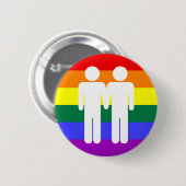 Jongen + Jongen regenboogButton Ronde Button 5,7 Cm (Voorkant /achterkant)