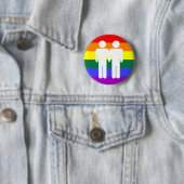 Jongen + Jongen regenboogButton Ronde Button 5,7 Cm (In situ)