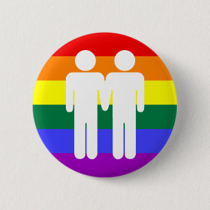 Jongen + Jongen regenboogButton Ronde Button 5,7 Cm
