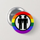 Jongen + Jongen regenboogButton Ronde Button 5,7 Cm (Voorkant /achterkant)