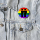 Jongen + Jongen regenboogButton Ronde Button 5,7 Cm (In situ)