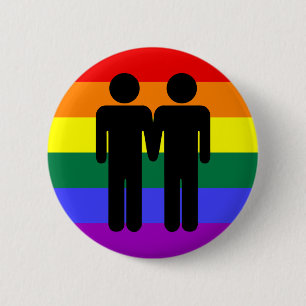 Jongen + Jongen regenboogButton Ronde Button 5,7 Cm