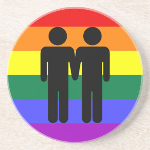 Jongen + Jongen regenboogOnderzetter Zandsteen Onderzetter