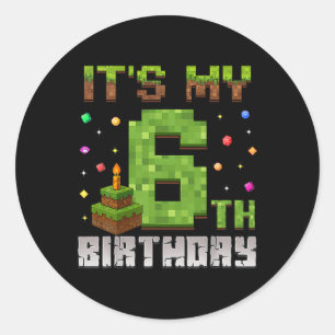 Jongen Jongen Verjaardagsfeestje Het is mijn 6e ve Ronde Sticker