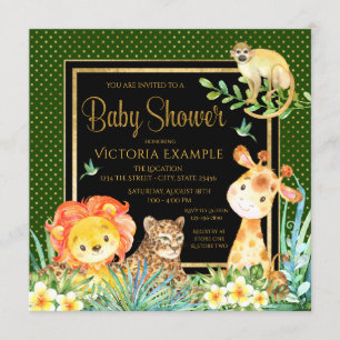 Jongen Jungle Safari Baby Shower Uitnodigingen