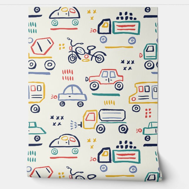 Jongen Kaarten Marker Wallpaper Behang (Afrollen)