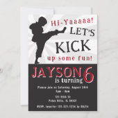 Jongen karate feestje verjaardag uitnodiging (Voorkant)