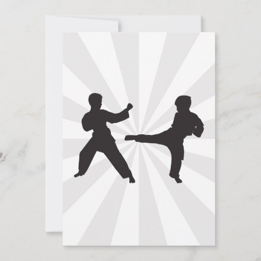 Jongen karate feestje verjaardag uitnodiging (Achterkant)