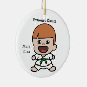 Jongen Karate kerstversiering Keramisch Ornament (Rechts)