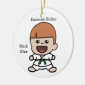 Jongen Karate kerstversiering Keramisch Ornament (Links)