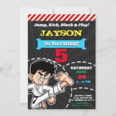 JONGEN KARATE KID VERJAARDAGSUITNODIGING TEMPLATE KAART (Voorkant)