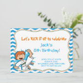 Jongen Karate Martial Arts Verjaardagsfeest Uitnod Kaart (Staand voorkant)