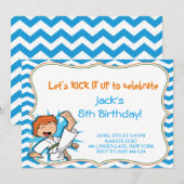 Jongen Karate Martial Arts Verjaardagsfeest Uitnod Kaart (Voorkant / Achterkant)