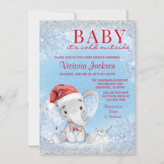 Jongen kerst Baby shower Kaart (Voorkant)