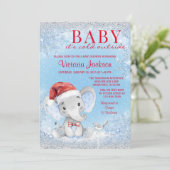 Jongen kerst Baby shower Kaart (Staand voorkant)