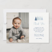 Jongen kerstboom Gejaardag Foto bedankt kaarten (Voorkant)