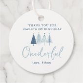 Jongen kerstboom Vernederende verjaardag Dank je w Bedankjes Labels (Voorkant)