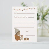 Jongen Kerstmis Bedankt opmerking, vul kaart in (Staand voorkant)