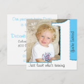 Jongen Kijk eens wie er 1 verjaardag gaat uitnodig Kaart (Voorkant / Achterkant)