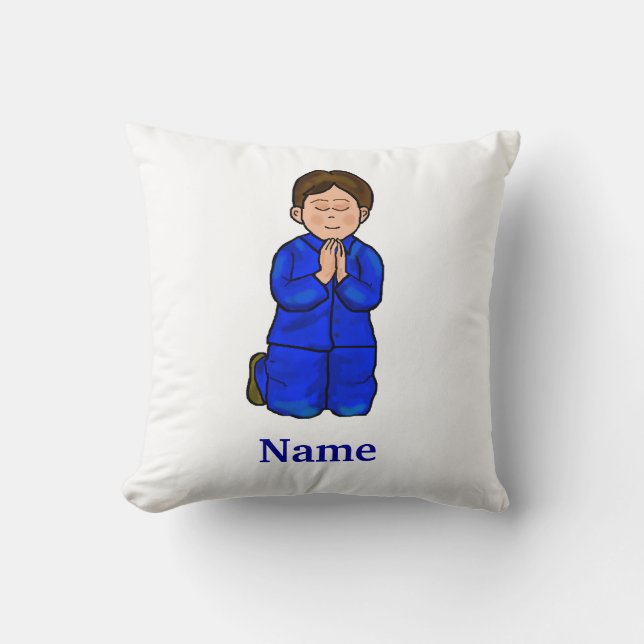 Jongen kind bidt    PillowPas het aan! Kussen (Voorkant)