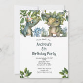 Jongen Kinder Dinosaur 4e 5e 6e Zevende Zaterdag Kaart (Voorkant)