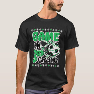 Jongen Kinder gamen op 3D-graad Voetbal Derde graa T-shirt