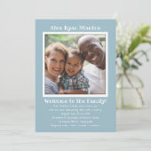 Jongen Kinderadoptie Foto Party Invitation Sjabloo Kaart (Staand voorkant)