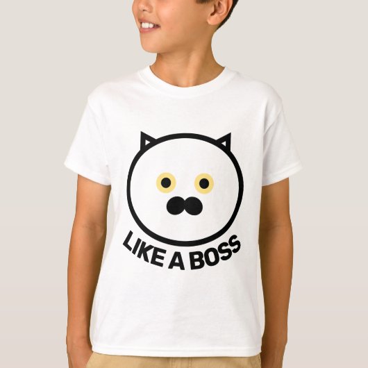 JONGEN KINDEREN ALS EEN BOSS KATTEN T-SHIRTS (Voorkant)