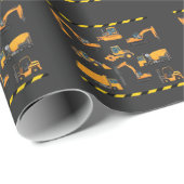 Jongen Kindergarten voor de bouw Excavator Cadeaupapier (Rol Hoek)