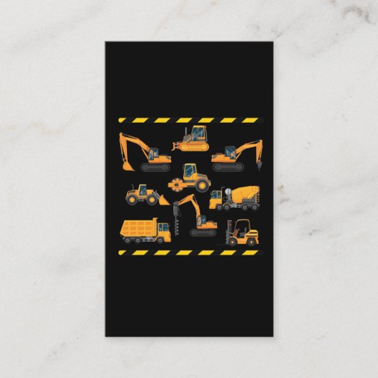 Jongen Kindergarten voor de bouw Excavator Visitekaartje (Voorkant)