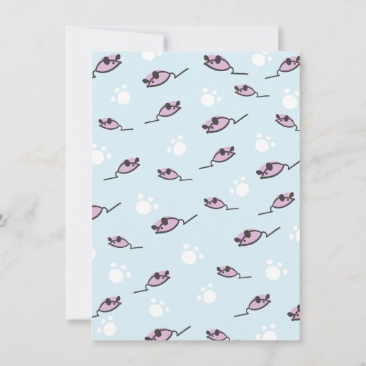 Jongen Kitty Kat Verjaardagsfeestje Uitnodiging (Achterkant)