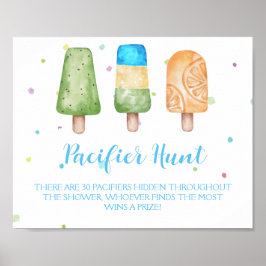 Jongen Klaar voor Pop Baby shower Game Pacifier Hu Poster