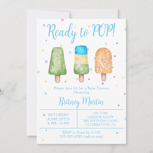 Jongen klaar voor Pop Summer Baby shower Kaart (Voorkant)