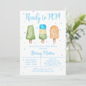 Jongen klaar voor Pop Summer Baby shower Kaart (Staand voorkant)