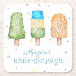 Jongen klaar voor Pop Summer Baby shower Kartonnen Onderzetters