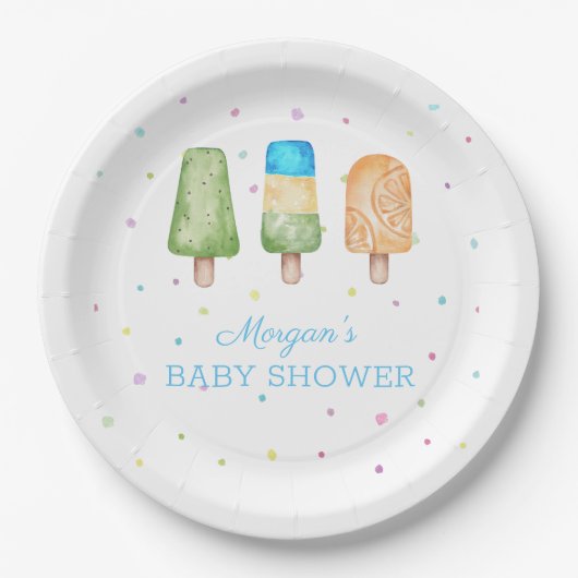 Jongen klaar voor Pop Summer Baby shower Papieren Bordje (Voorkant)