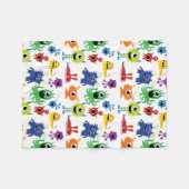 Jongen Kleine Monsters Colorful Pattern Cute Kinde Fleece Deken (Voorkant (Horizontaal))