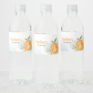 Jongen Kleine Moppie Sinaasappel Baby Shower Waterfles Etiket