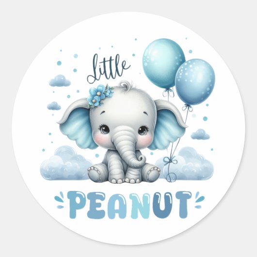 Jongen Kleine Pinda Ronde Sticker (Voorkant)