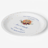 Jongen kleine pompoen Thanksgiving 1e verjaardag Papieren Bordje (Gekanteld)