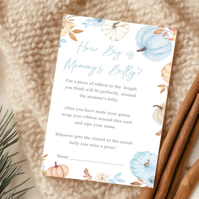 Jongen Kleine Pompoen Val Hoe Groot Is Mama's Buik (Boy Little Pumpkin Fall Baby Shower How Big Is Mommy's Belly Game)