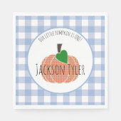 Jongen kleine pompoenblauw buffalo op de eerste ve servet (Voorkant)