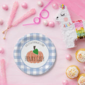 Jongen kleine pompoenblauw eerst eerste verjaardag papieren bordje (Feest)