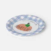 Jongen kleine pompoenblauw eerst eerste verjaardag papieren bordje (Gekanteld)