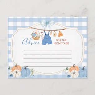 Jongen Kleren Pompoen Baby Shower Advies Voor Moed Informatiekaartje
