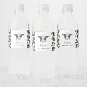 Jongen Koe Baby shower Waterfles Etiket