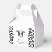 Jongen Koe Boerderij Dier Baby shower Bedankdoosjes (Voorkant Zijde)