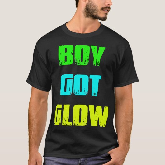 Jongen kreeg een Glow Party Shirt Neon 80's party  (Voorkant)