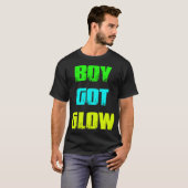 Jongen kreeg een Glow Party Shirt Neon 80's party  (Voorkant volledig)